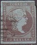 Spain 1855 Isabel II 2 Reales Violet Edifil 42. España 1855 42. Uploaded by susofe